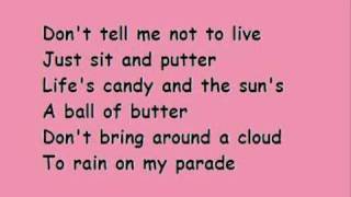 Don't rain on my parade Glee Lyrics chords