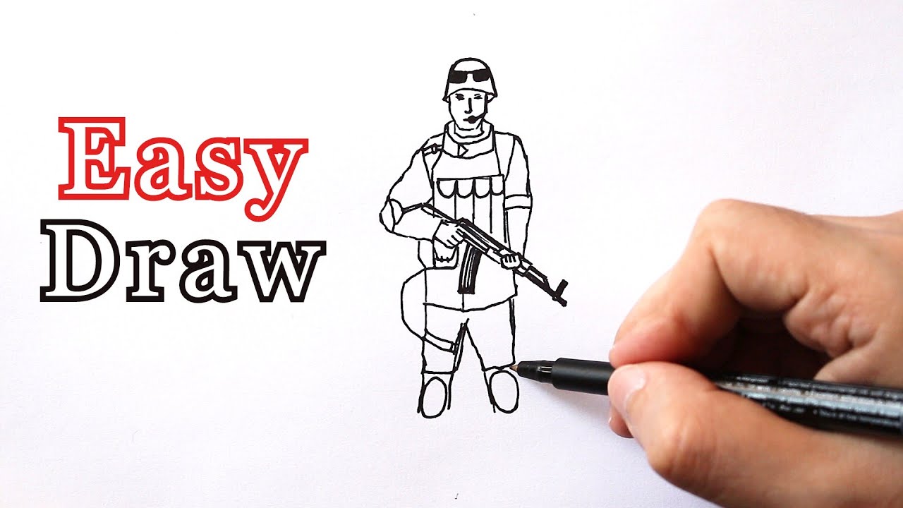 easy army soldier drawing