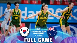 Korea v Australia | Full Basketball Game | FIBA U16 Women's Asian Championship 2023