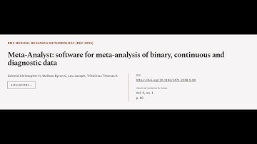 Meta-Analyst: software for meta-analysis of binary, continuous and diagnostic data | RTCL.TV