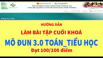 Hướng dẫn làm bài tập cuối khóa môđun 3.0 đạt kết quả 100/100 điểm