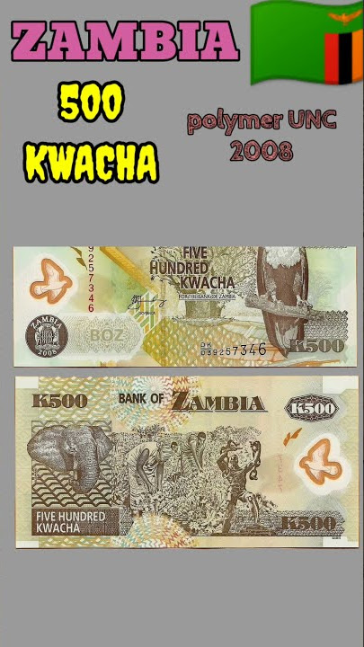Zambia 🇿🇲 500 kwacha polymer unc 2008.#shorts #MONEYPHECHAN