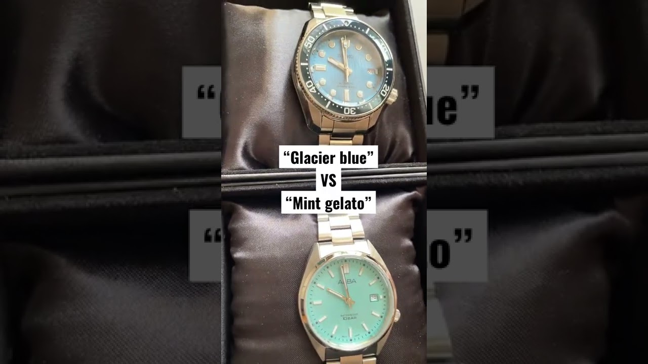 Light blue dial lover - Glacier blue Seiko SPB299 and Mint gelato Alba AG8M37X - YouTube