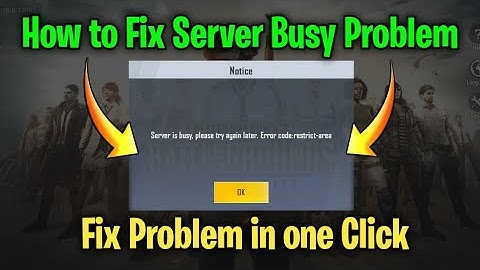 How to Fix Server Busy Problem in pubg mobile lite | Server Down Problem Fix in One Click