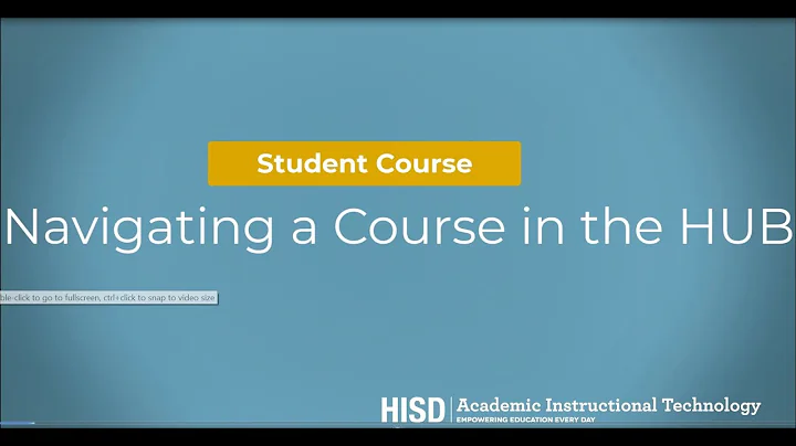 Navigating a course in the HUB