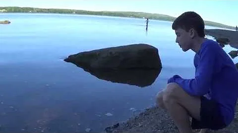 Noah sucks at skipping rocks