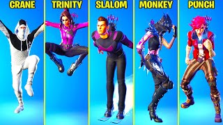 All Legendary Fortnite Dances & Emotes! (Punching Practice, Slalom Style, Dance Monkey, Crane Kick)
