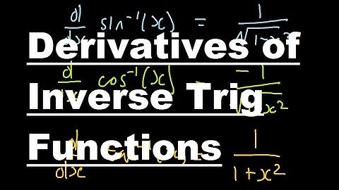 Derivative of Inverse Trig Functions