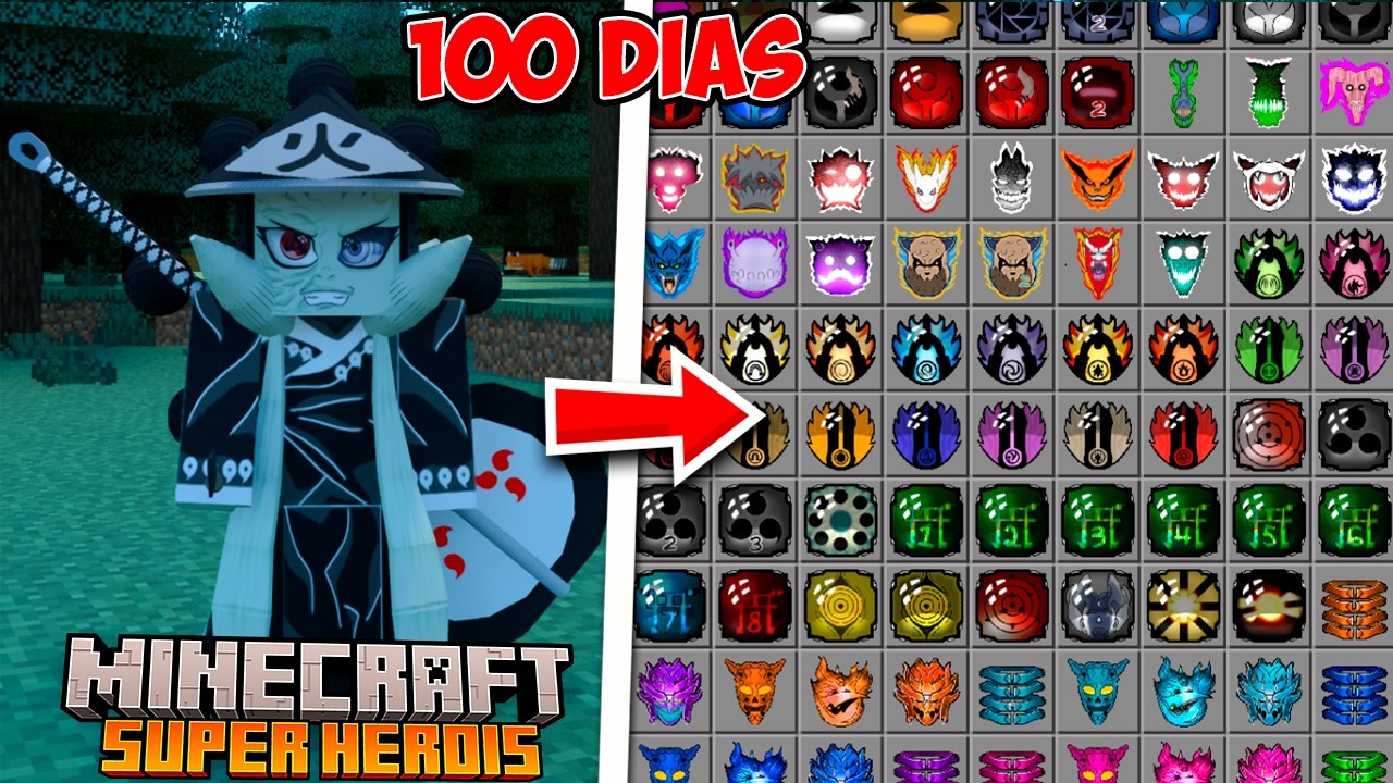 100 DIAS no MINECRAFT com a ADDON NARUTO ZX – Sobrevivi ao Modo