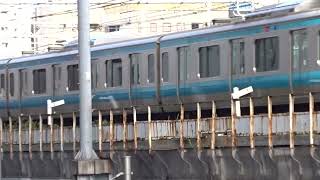 秋葉原　京浜東北線233系1000番台　JR東日本 E657系ひたち　山手線 235系　走行シーン