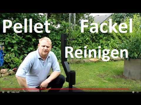 Reinigung Pellet Fackel, Gartenfackel, Feuerrohr, clean firepipe,