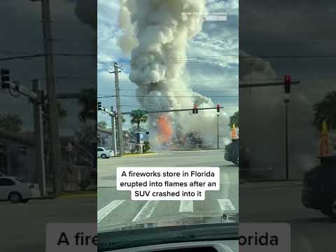 Suv crashes into a #florida #fireworks store