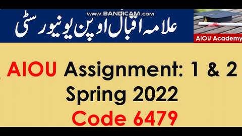 AIOU Code 6479-1 & 2 Solved Assignments Spring 2022