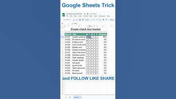 Create a check box tracker in Google Sheets💯#exceltutorial#exceltips#exceltricks #spreadsheets#excel