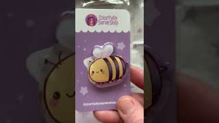 🐝I got the cutest needle minder from @colorfullysarah and of course it’s a #Bee!! #crossstitch