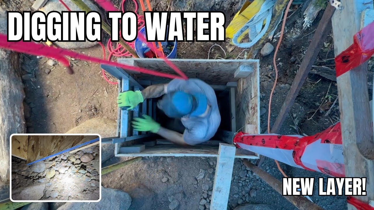 Hand Digging a 50ft Well | Hitting New Depths & Tough Layers | DIY Well ...