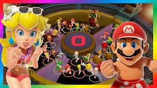 Super Mario Party - It's the Pits Minigame - Peach Daisy VS Mario Luigi