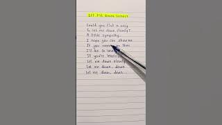 Let me Down slowly song lyrics
