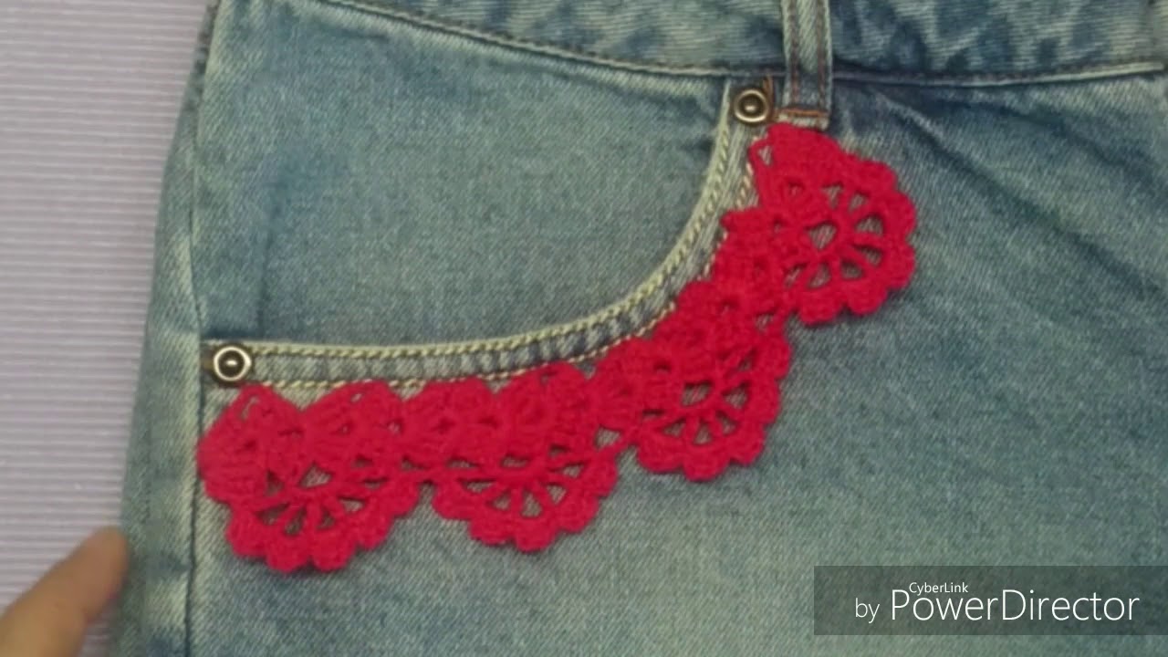 DIY CROCHET CUSTOMIZAÇAO EM ROUPAS VELHAS BARRADINHO EM SHORTS HD