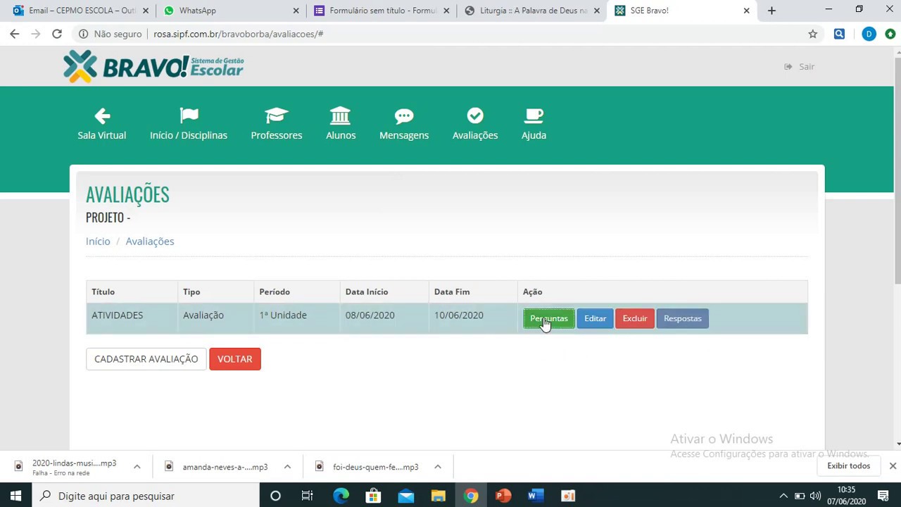 Inserir atividades no Sistema Bravo - YouTube