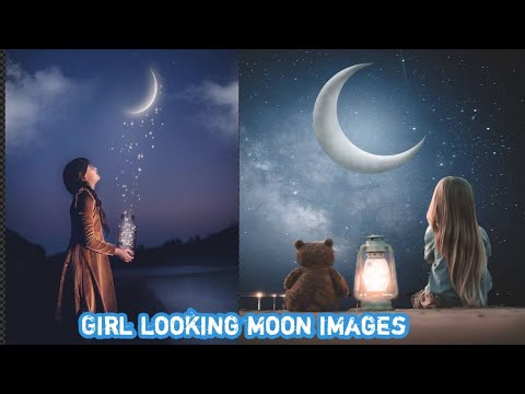 Girl Looking Moon Images | Alone Girl Dp PhotoPics | Girl Looking Moon PicsImagesPhotoDpDpzDps