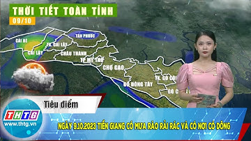 Ngày 9.10.2023 Tiền Giang có mưa rào rải rác và có nơi có dông