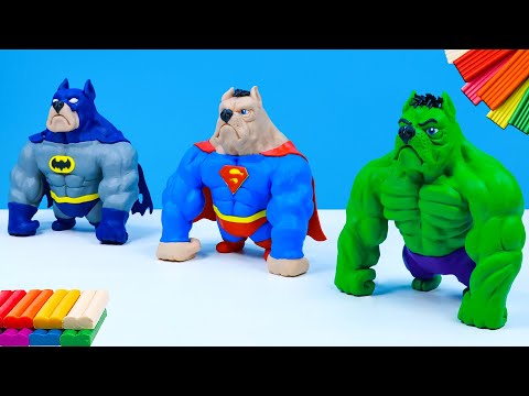 How to make Pitbull man mod superhero Hulk, Super man, Batman and Spider man, Ironman with clay
