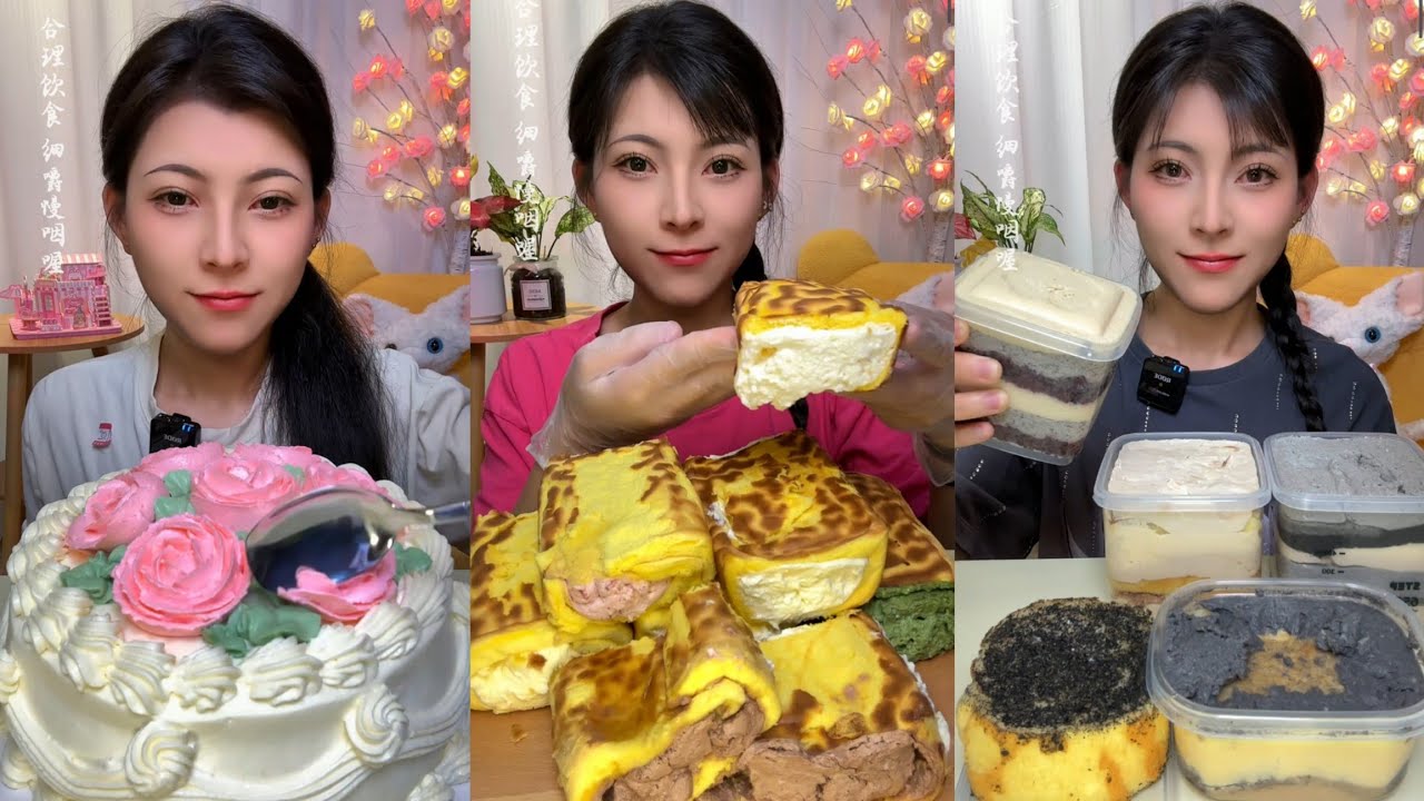 Chocolate Crepe&Chocolate PearlsCAKE 🎂🍰 & DessertASMR/EatingShow Challenge#cream #cake #asmr#mochi