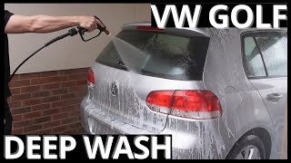 12 years old Silver Dirty VW Golf MK6 Car Detailing | Deep clean | Exterior Wash