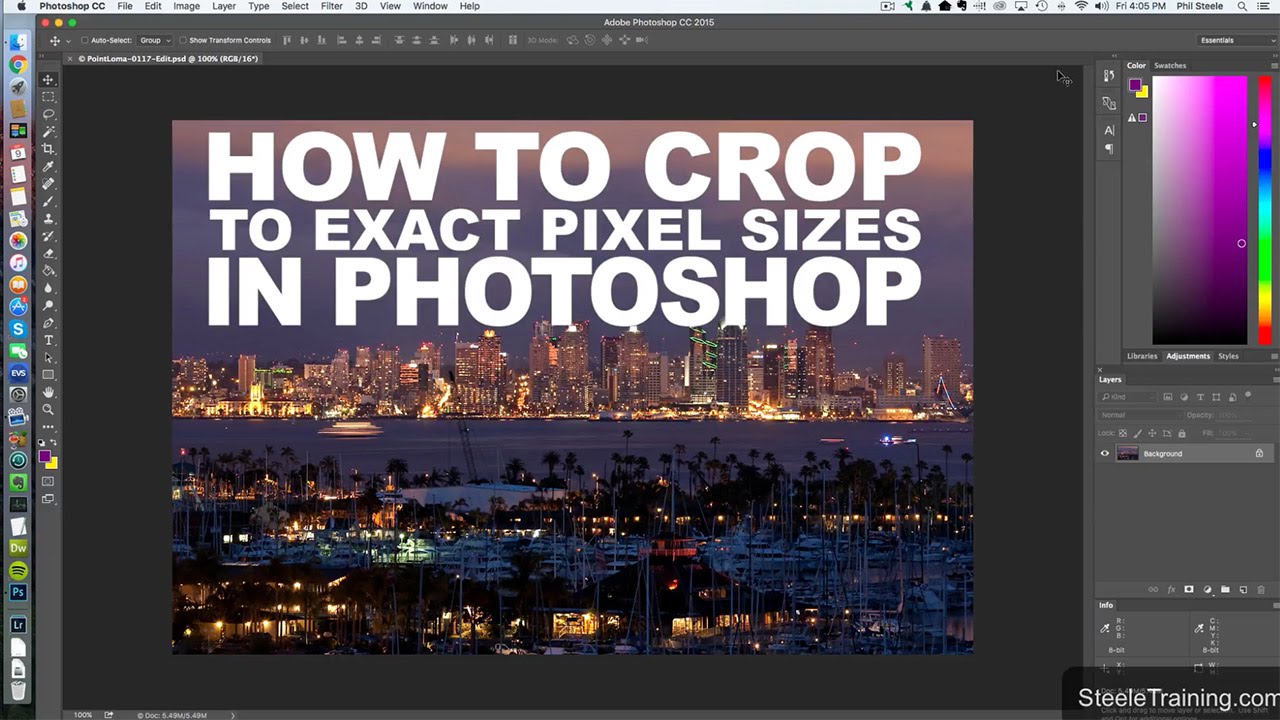 How To Crop To Exact Pixel Sizes In Photoshop Youtube