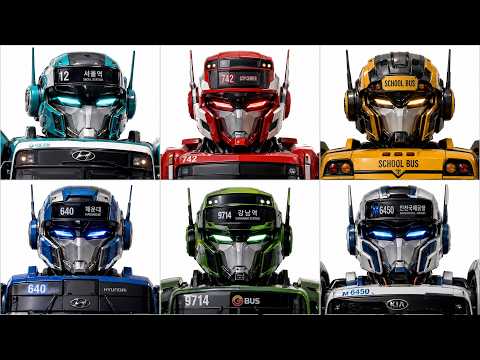 Real Life Transformers Global Buses Evolve into Giant Mechs 4K Cinematic