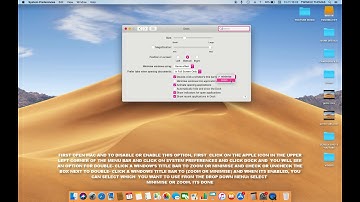 HOW TO DISABLE OR ENABLE DOUBLE  CLICK A WINDOWS TITLE BAR TO ZOOM OR MINIMISE IN MAC OS MOJAVE