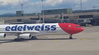 Airbus A340 taxing to the gate