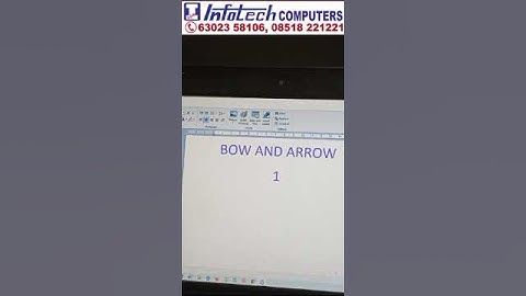 Create Bow and Arrow Word Document | Infotech Computers Bhagya Nagar Kurnool 6302358106 #training