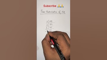 Prime Factorization of 168 #maths #youtubeshorts #trending #viral #shorts