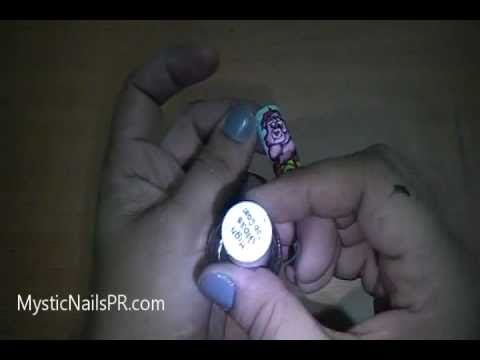 Nails ~ Hand Painted Pink Teddy Bear Toon :::...