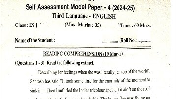 9th class english fa4 question paper with answers 2024 - 2025