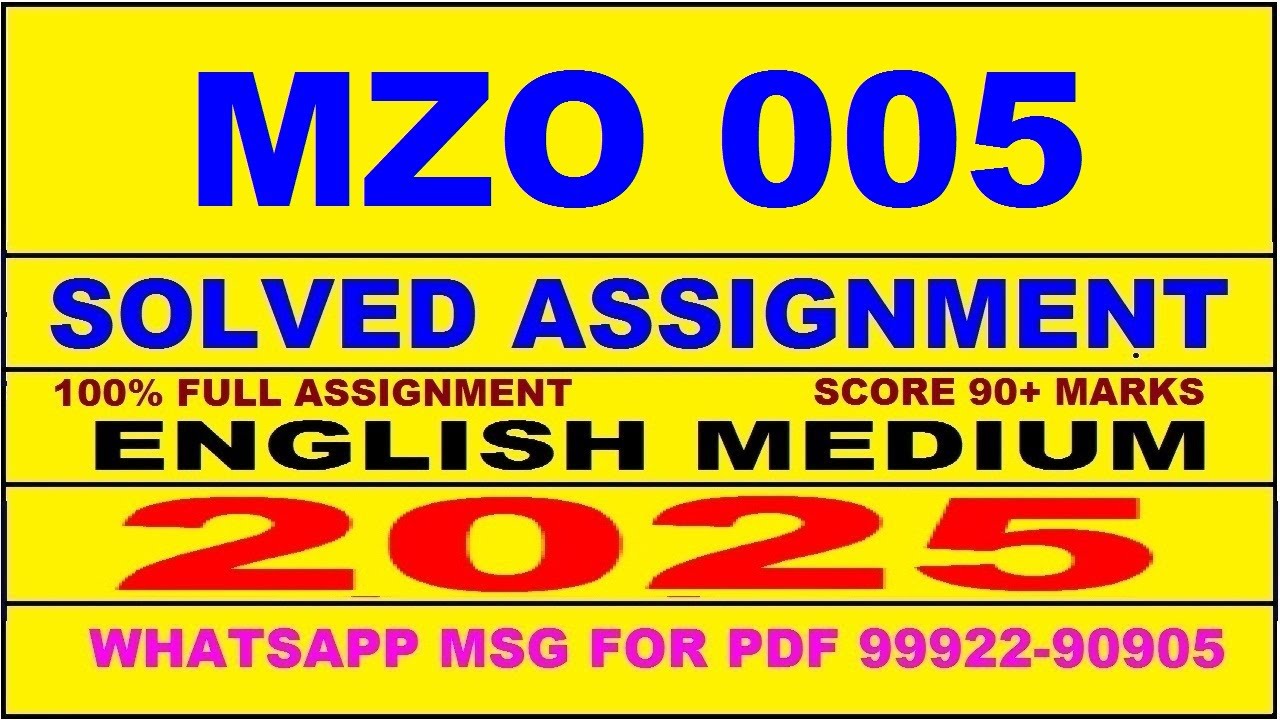 mzo 5 solved assignment 2025 | mzo 5 solved assignment in english 2025 | mzo 5 2024-25