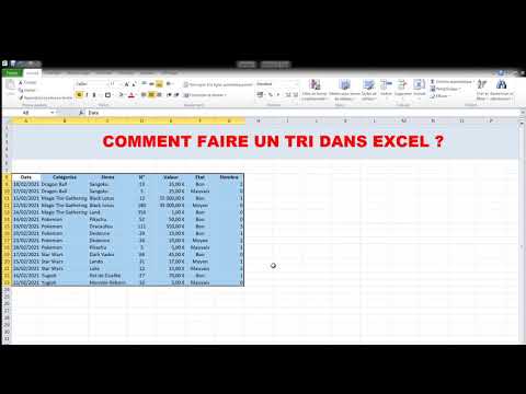 Comment faire un tri dans excel ? A quoi sert un tri dans excel et quelles sont les options de tri ?