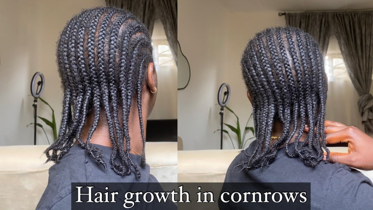 GROW YOUR HAIR MASSIVELY IN CORNROWS/GAIN LENGTH WITH CORNROWS - YouTube