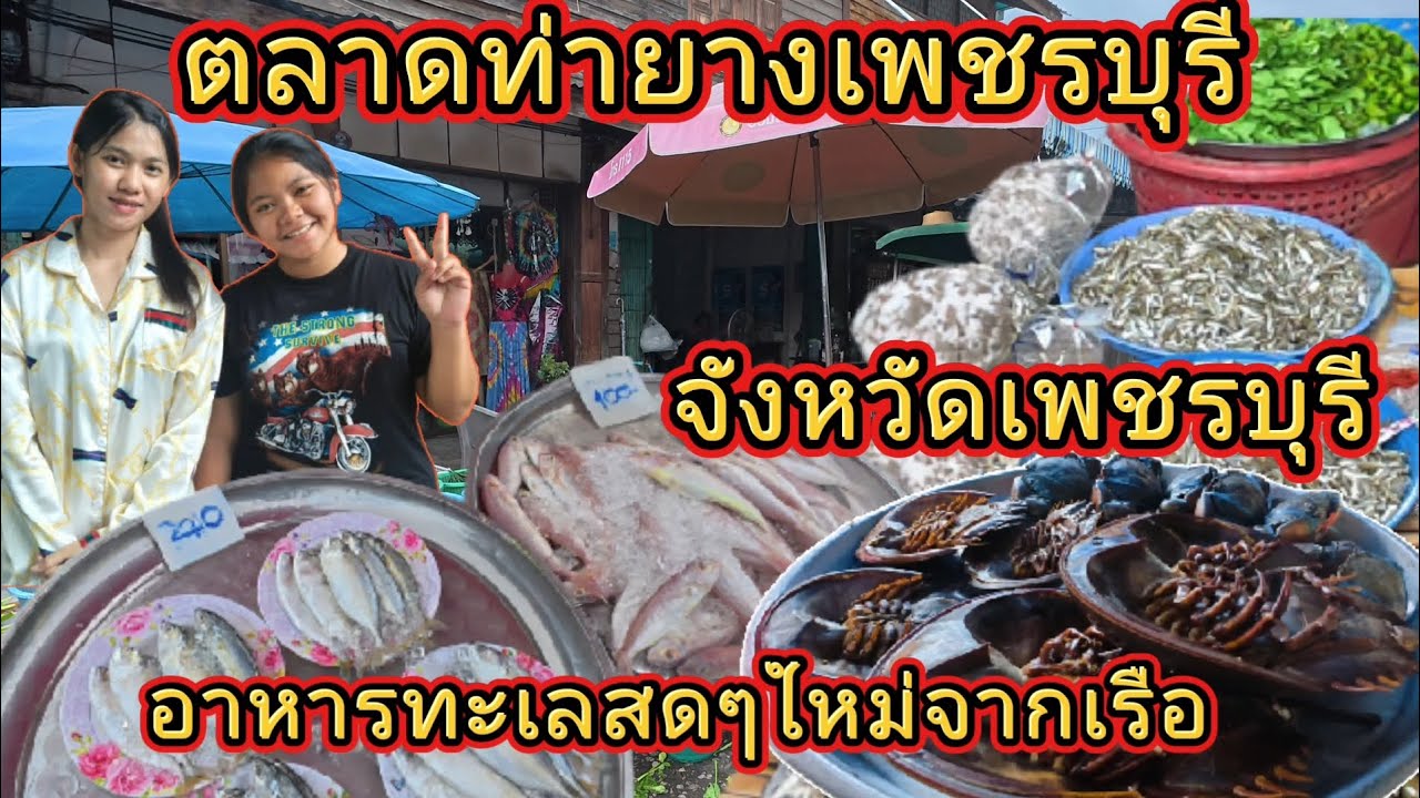 ตลาดท่ายางเพชรบุรี | จังหวัดเพชรบุรี | อาหารทะเลสดๆใหม่จากเรือ | ถูกสะใจ | @NuiOnTour