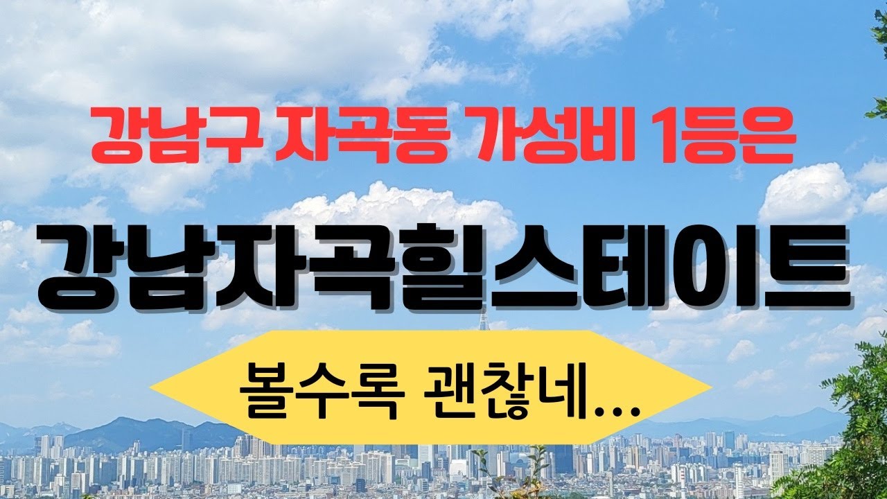 볼수록 매력있는 강남 자곡동 힐스테이트apt 가성비최고