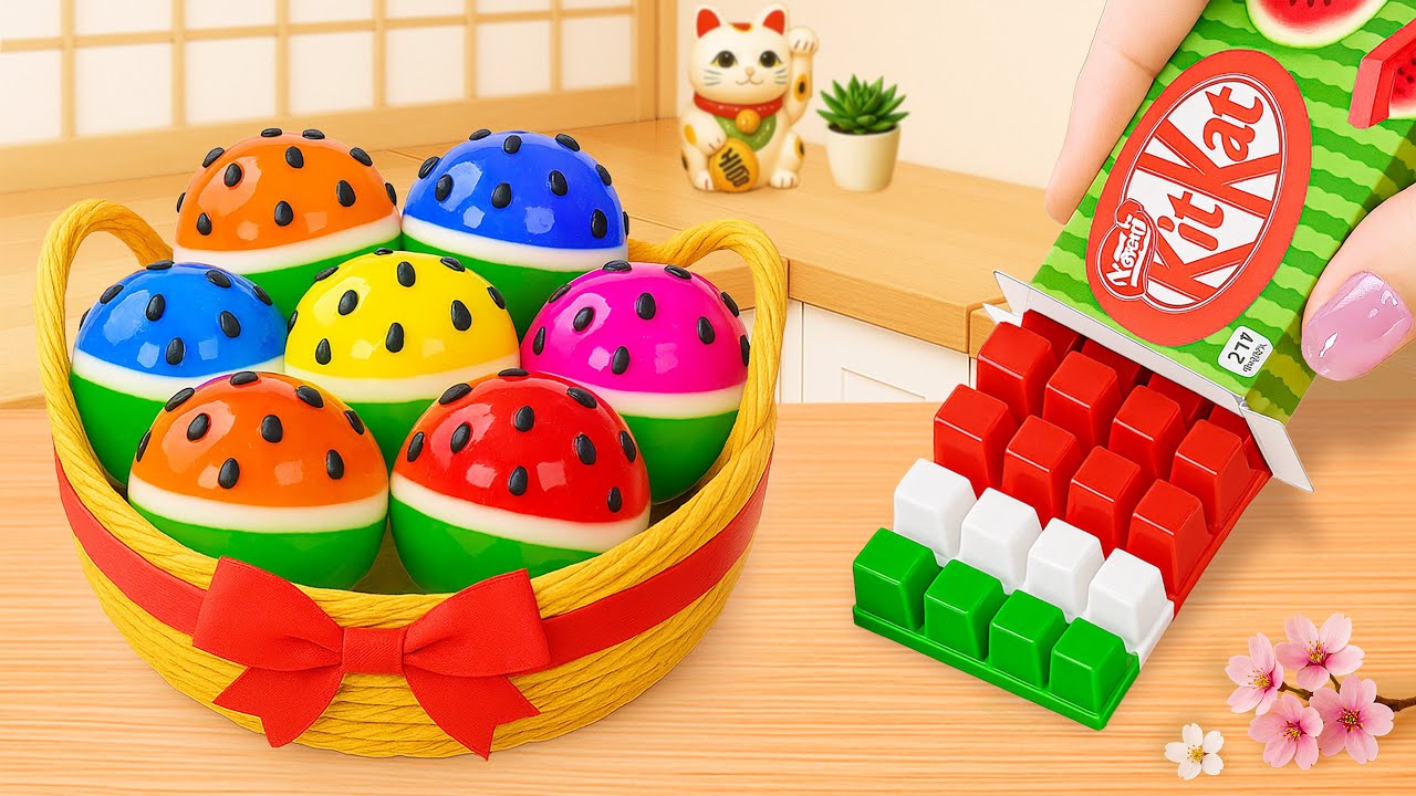 Watermelon Jelly Lollipop 🍉 おいしいミニチュアスイカゼリーケーキ
