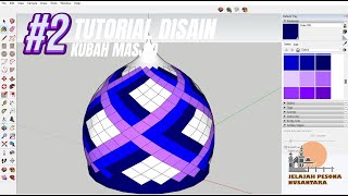 TUTORIAL MUDAH DISAIN KUBAH MASJID JILID 2 dengan APLIKASI SKETCHUP #tutorial