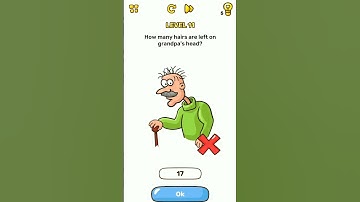 Brain Blow Level 11 how many hairs are left on grandpa