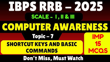 Shortcut Keys and Basic CMD | Computer Awareness for IBPS RRB 2025 | IBPS RRB GBO Computer PDF Notes
