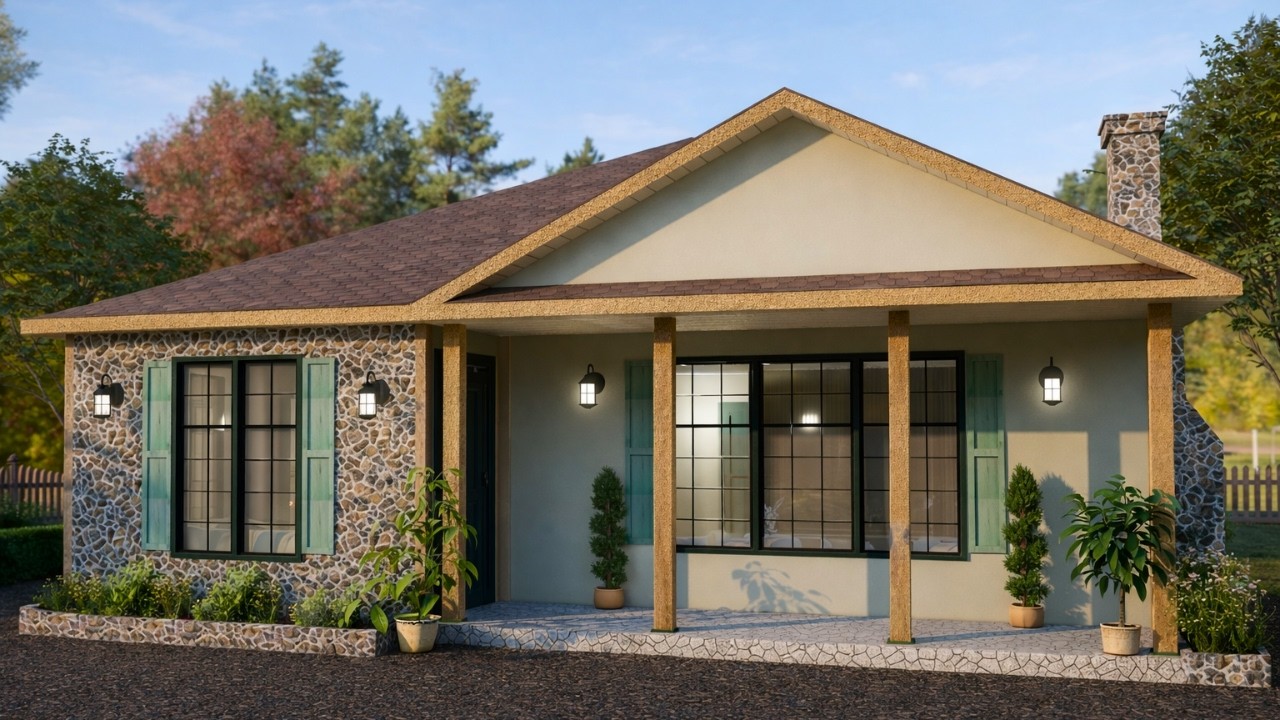 11x11 m (36x36 ft) 2 Bedroom Cottage House Design | Spacious Modern Family Home