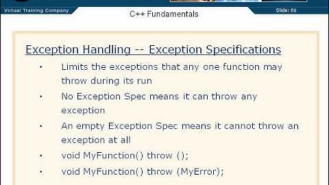 09  C++ Exception Handling   52  Exception Specifications