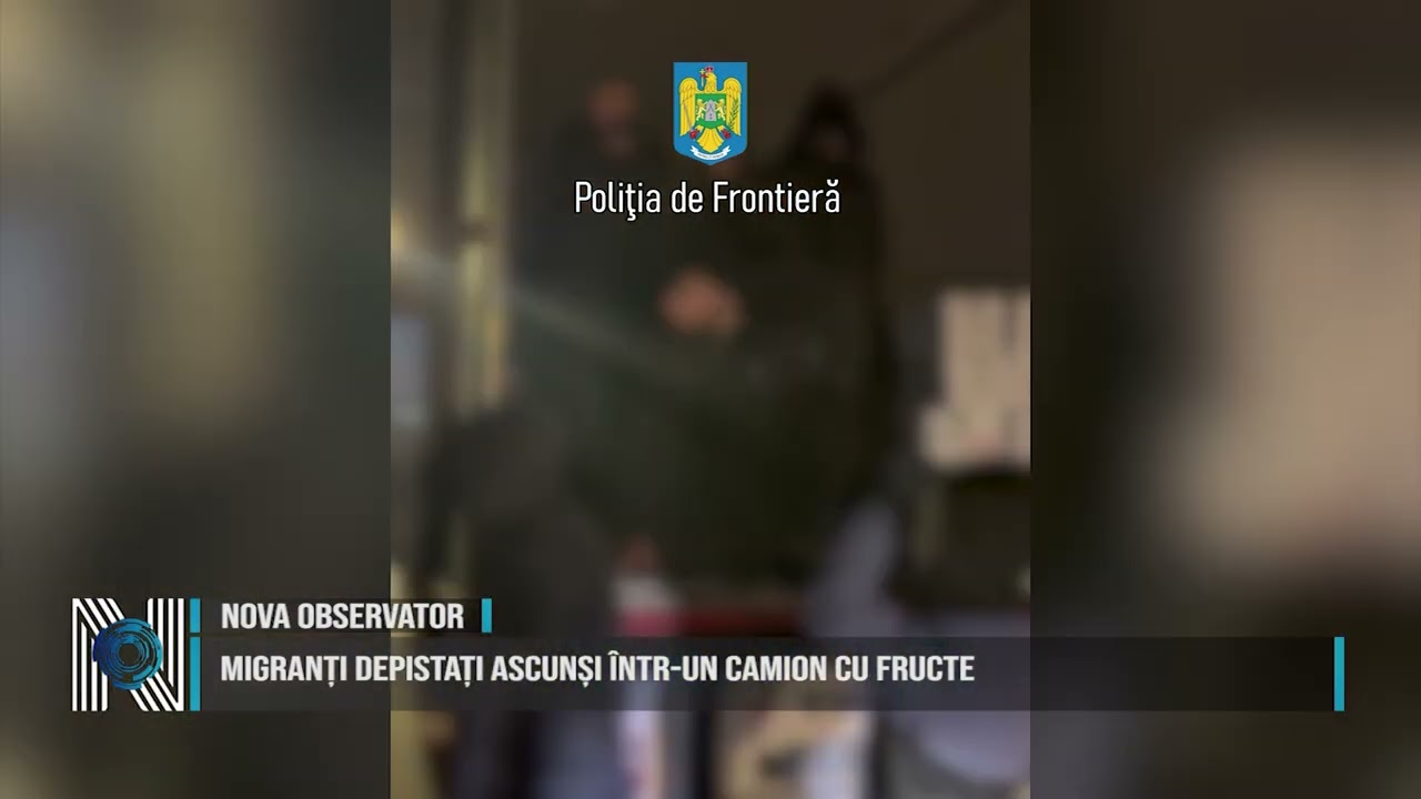 Migranți depistați ascunși într-un camion cu fructe Migranți depistați ascunși într-un camion cu fructe