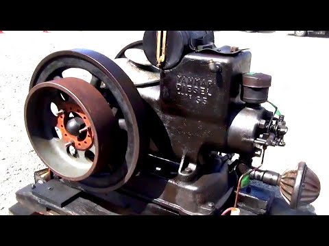 ヤンマー　発動機 世界最小 ヤンマーディーゼル K1型 発動機始動 YANMAR K1 old